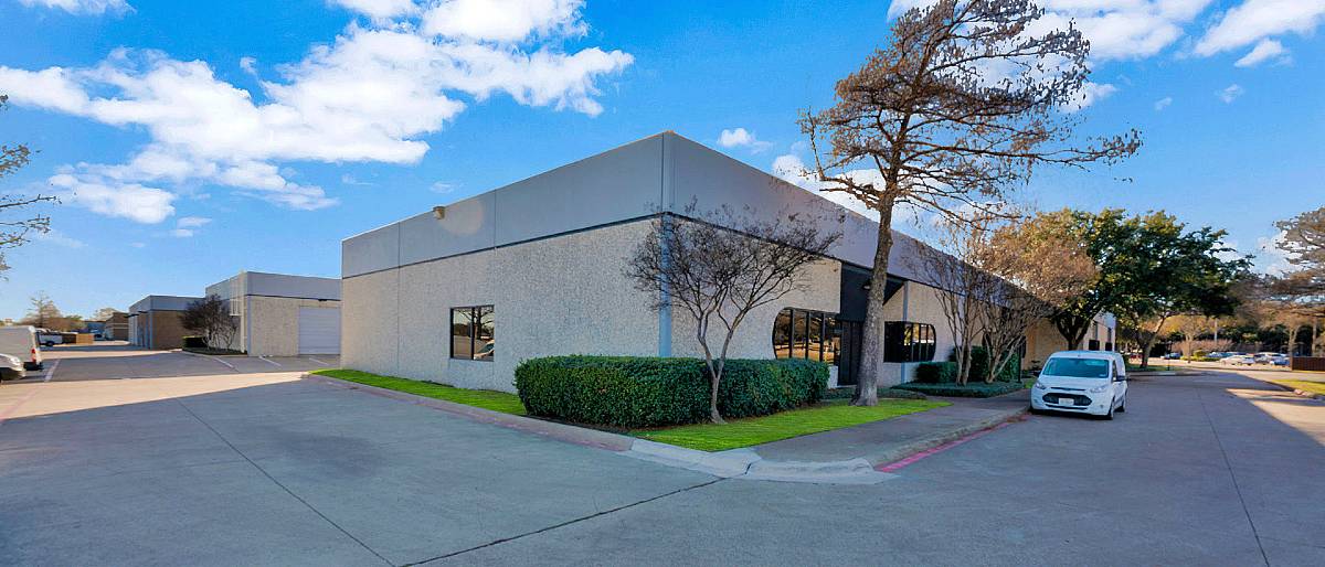 Small business with a trimmed trees